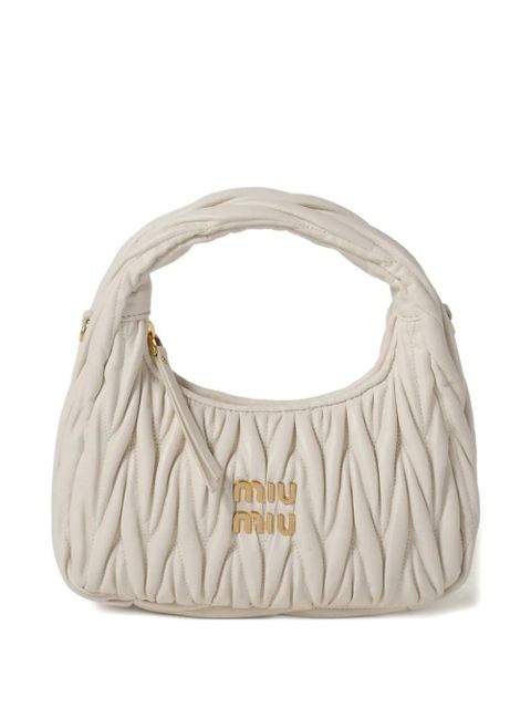 Miu Miu Wander matelassé nappa leather hobo bag - Neutrals - zdjęcie produktu nr 1
