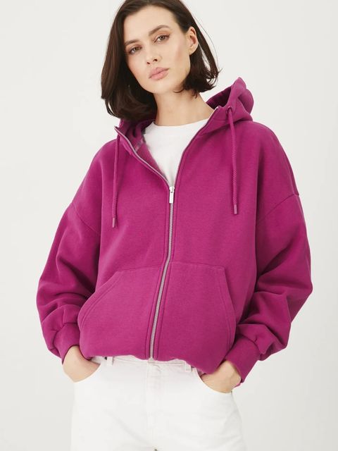 Medicine bluza damska kolor różowy z kapturem gładka