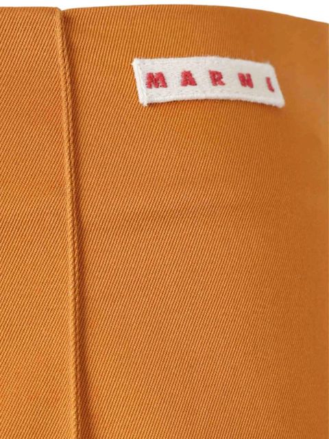 Marni logo-patch pressed-crease trousers - Orange