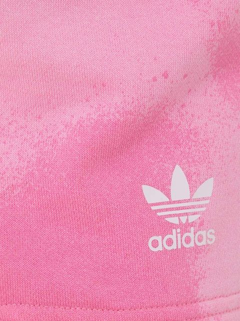 adidas Originals szorty bawełniane kolor różowy wzorzyste high waist