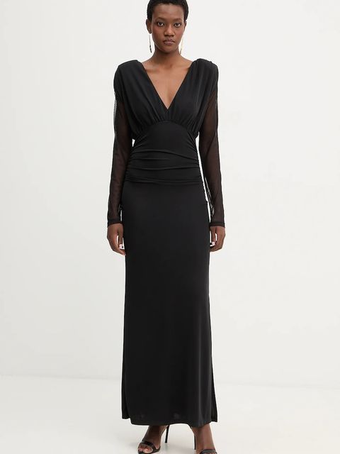 Haveone sukienka kolor czarny maxi dopasowana AMI-P055 - zdjęcie produktu nr 1