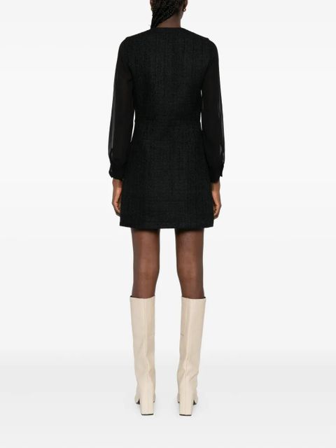 SANDRO button-detailed tweed mini dress - Black - zdjęcie produktu nr 2