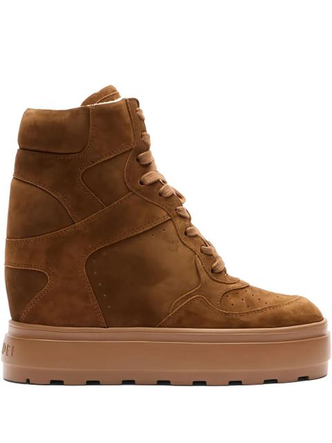 Casadei 80mm lace-up wedge-heel sneakers - Brown - zdjęcie produktu nr 1