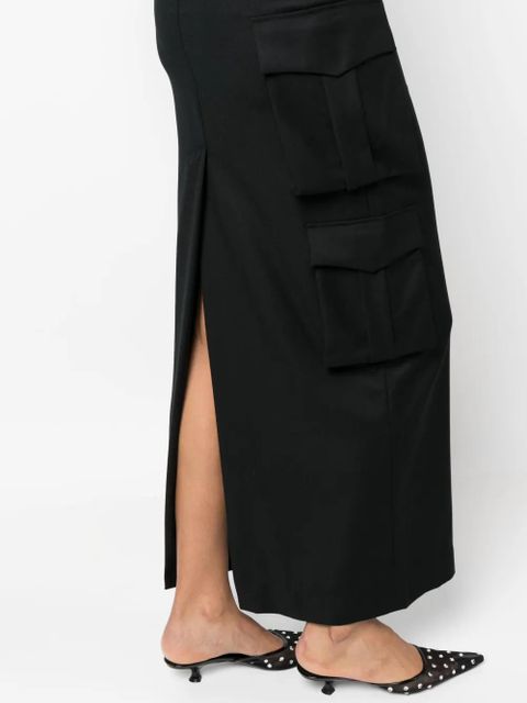 Aya Muse Stok cargo-pocket maxi skirt - Black