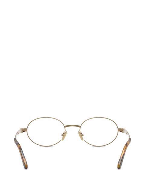 Miu Miu Eyewear oval-frame glasses - Gold - zdjęcie produktu nr 2