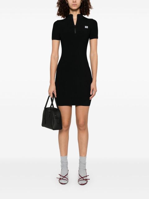 Miu Miu ribbed mini dress - Black
