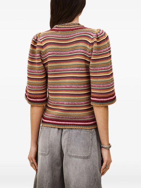 Ba&Sh Farfaela striped knitted T-shirt - Red