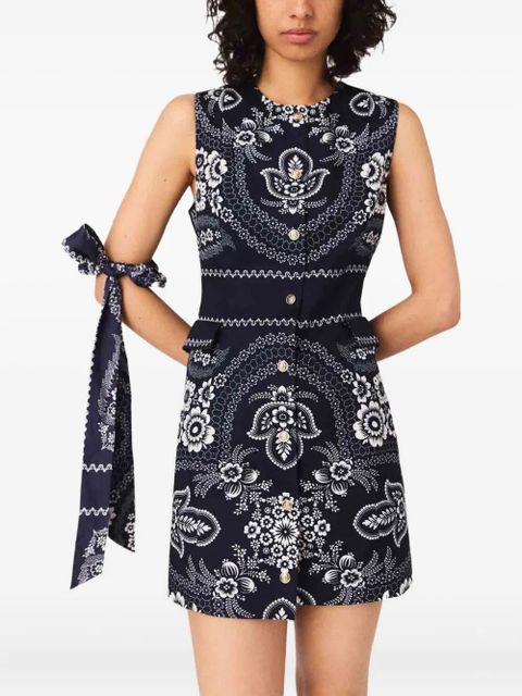 Maje bandana-print button-up dress - Blue