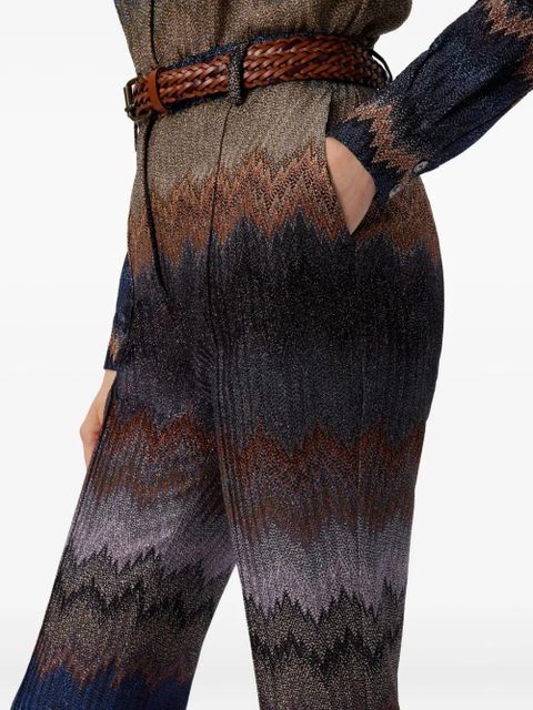 Missoni zigzag-pattern glitter-effect trousers - Grey