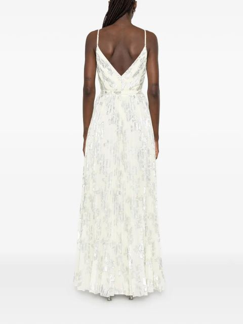 Self-Portrait metallic floral-pattern maxi dress - Neutrals