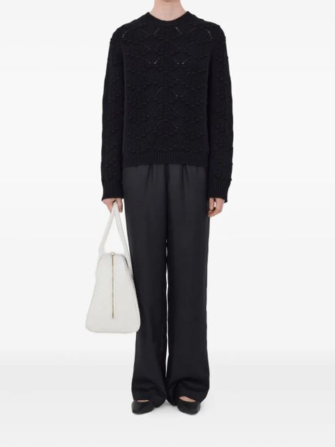 LouLou de Saison Cleidy crochet 3D motif sweater - Black