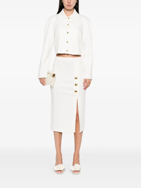 PINKO cropped buttoned jacket - White