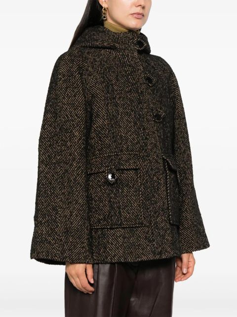 GANNI herringbone jacket - Brown