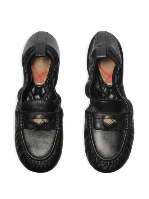 Burberry leather fawn loafers - Black