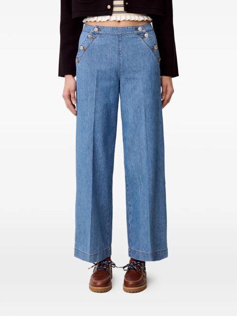 Claudie Pierlot buttoned wide-leg jeans - Blue