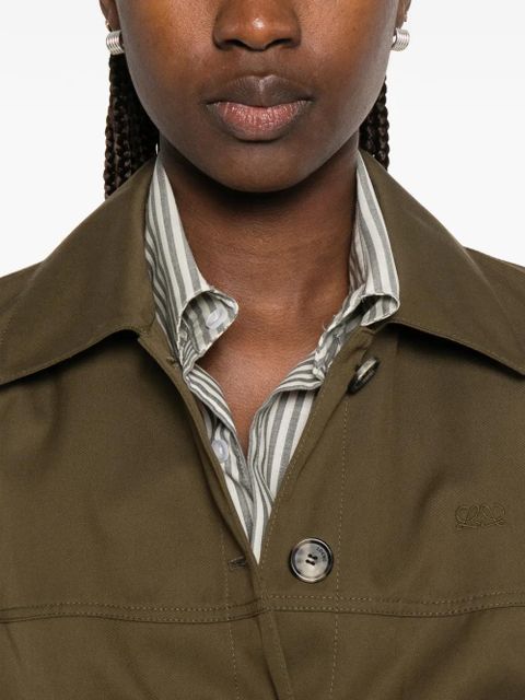 LOEWE Anagram-embroidered cropped jacket - Brown