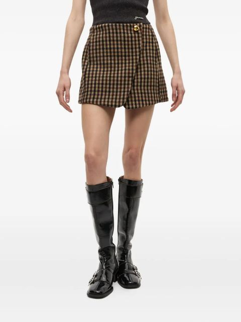 GANNI checked mini skirt - Neutrals - zdjęcie produktu nr 2