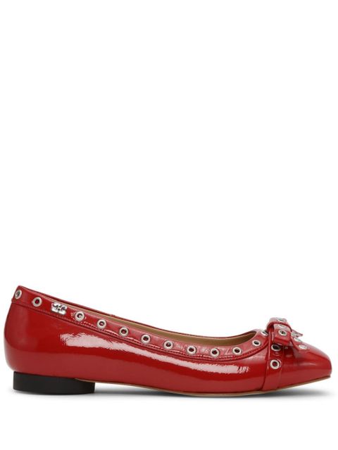 GANNI eyelet detailing ballerina shoes - Red - zdjęcie produktu nr 1