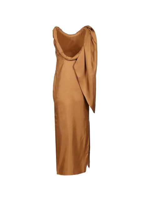 LouLou de Saison Susan twisted-collar dress - Neutrals - zdjęcie produktu nr 2