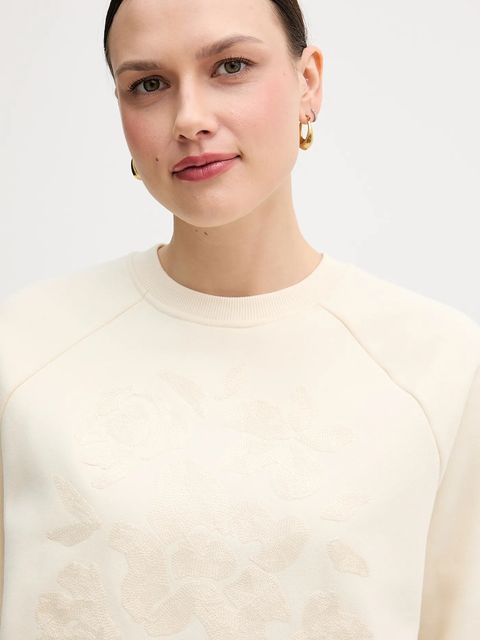 United Colors of Benetton bluza damska kolor beżowy z aplikacją 3MTZD10B6