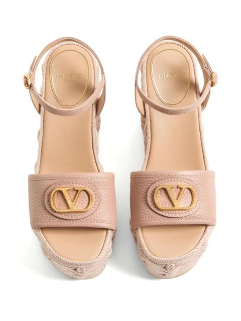 Valentino Garavani 120mm VLogo Signature wedge sandals - Pink