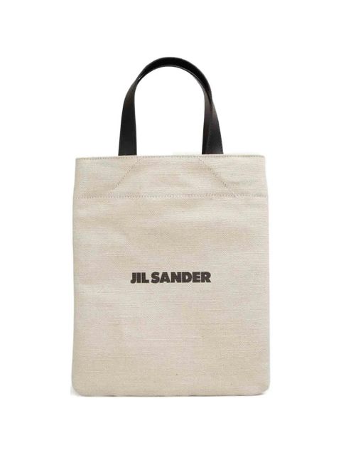 Jil Sander logo-printed leather-handles tote bag - Neutrals - zdjęcie produktu nr 1