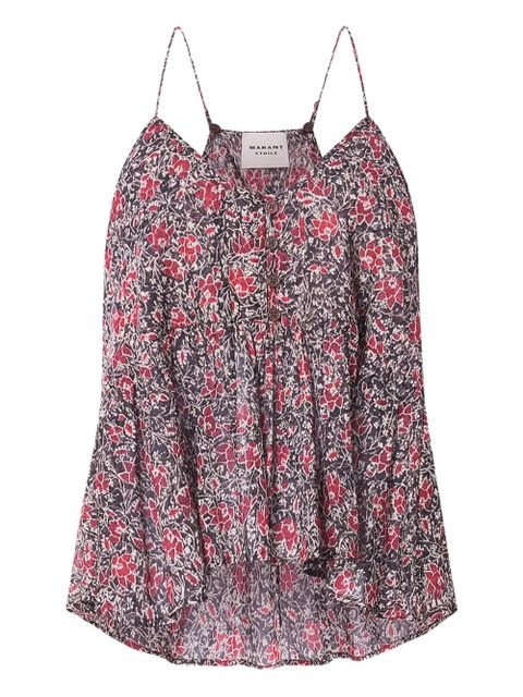 MARANT ÉTOILE LIRHETTA ruffled top - Black - zdjęcie produktu nr 1