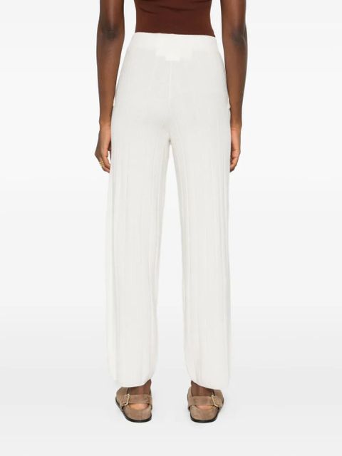 Max Mara ribbed knit trousers - White