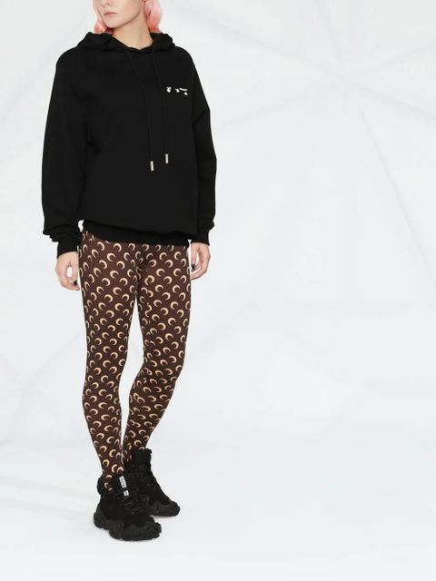 Marine Serre Fuseaux crescent moon-print stirrup leggings - Brown - zdjęcie produktu nr 2