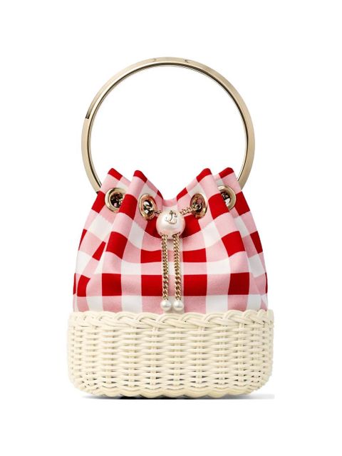 Jimmy Choo Bon Bon check pattern shoulder bag - White - zdjęcie produktu nr 1