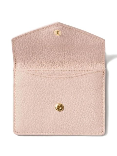 Miu Miu logo-plaque leather card holder - Pink