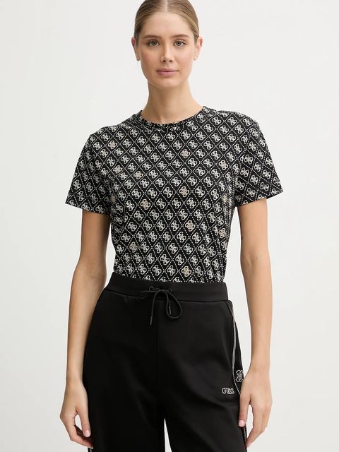 Guess t-shirt bawełniany RHOMBUS damski kolor czarny V5BI14 I3Z14 - zdjęcie produktu nr 1