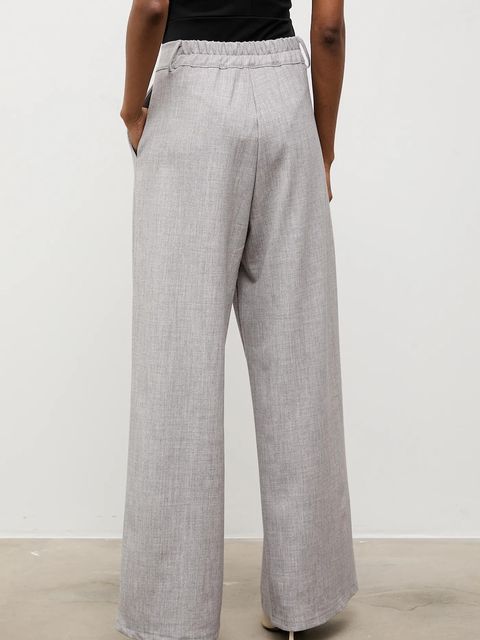 Answear.LAB spodnie damskie kolor szary proste high waist