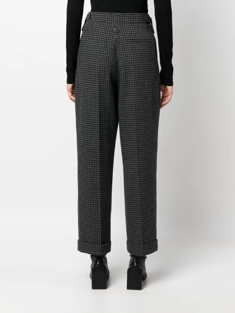 Nanushka houndstooth-pattern cropped trousers - Black - zdjęcie produktu nr 2
