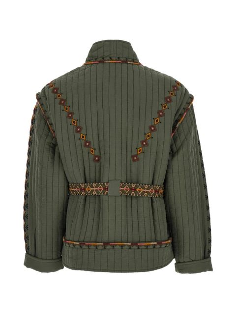 Ba&Sh Cocoon embroidered belted jacket - Green - zdjęcie produktu nr 2