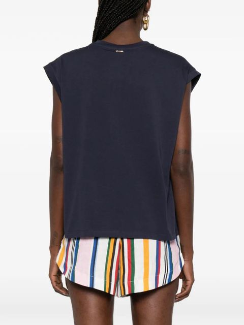 TWINSET pleated asymmetric T-shirt - Blue