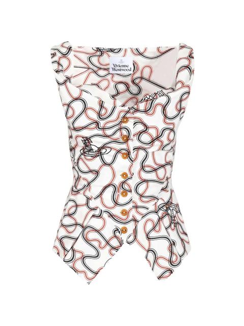 Vivienne Westwood orb-graphic vest - White