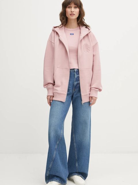 Hugo Blue t-shirt Baby Tee_B damski kolor różowy 50510749 - zdjęcie produktu nr 2