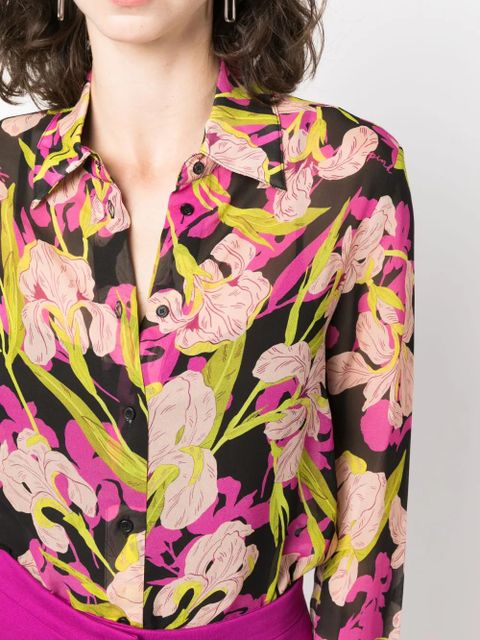 PINKO floral-print long-sleeve shirt