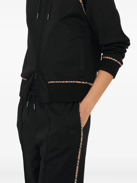Burberry check-pattern trim track pants - Black