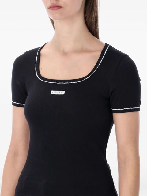 Marine Serre logo-detail T-shirt - Black
