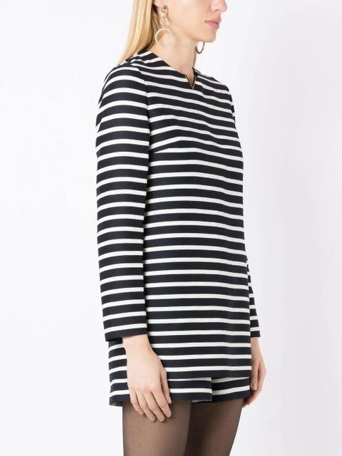 Valentino Garavani logo-plaque stripe-print playsuit - Black