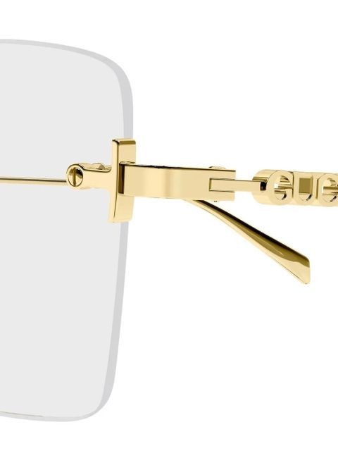 Gucci Eyewear rectangle-frame logo glasses - Gold