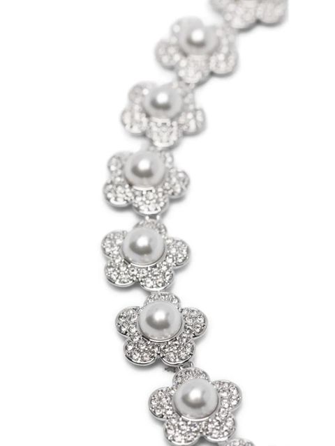 Swarovski flower-embellished necklace - Silver