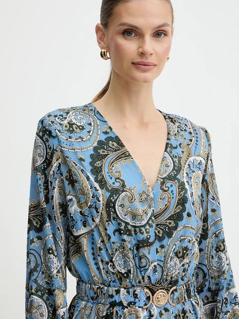 Guess sukienka CLARISSE kolor niebieski mini rozkloszowana W5BK53 W2770 - zdjęcie produktu nr 2