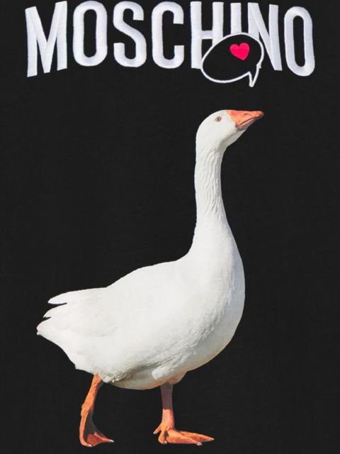 Moschino goose-print T-shirt dress - Black