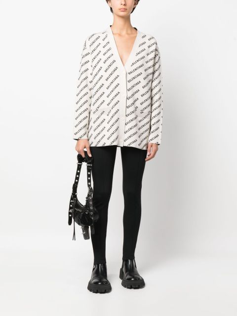Balenciaga Mini Allover Logo cardigan - White
