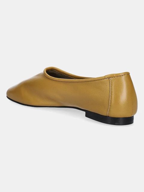 By Far baleriny skórzane kolor brązowy MWFFC005LL028BR052PL