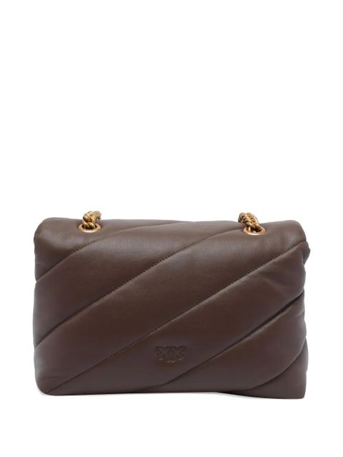 PINKO Love quilted cross body bag - Brown