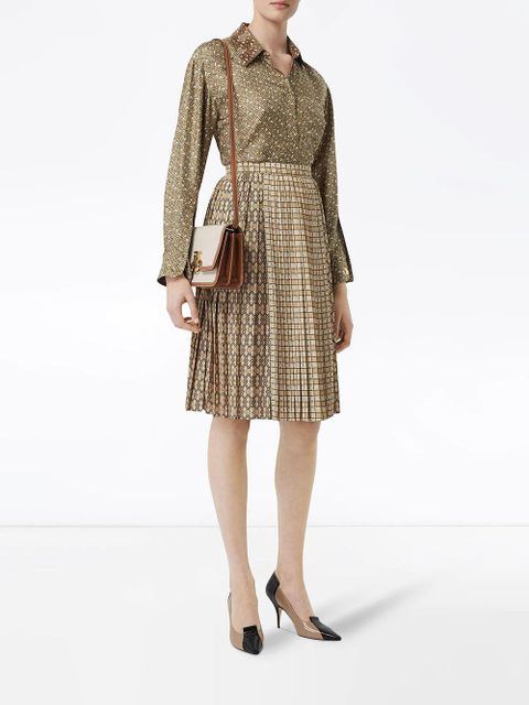 Burberry Small Two-tone Canvas and Leather TB Bag - White